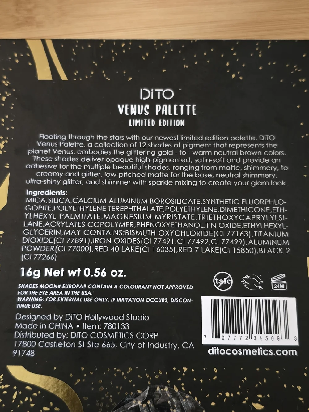 New DITO LIMITED EDITION VENUS 12 Shade Palette